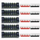 15PC/Set 6Point Auto Marine Power Distribution Bus Bar Terminal Block 600V 15A