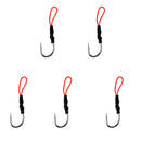 Lot of 5 Assist Hooks 1/0 Carbon Steel Jigging Fishing Hook with PE Line