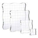 4Pcs/Set Stamps Pad Tools DIY Stamp Acrylic Block Pad with Grid Grip for Cl X7F5