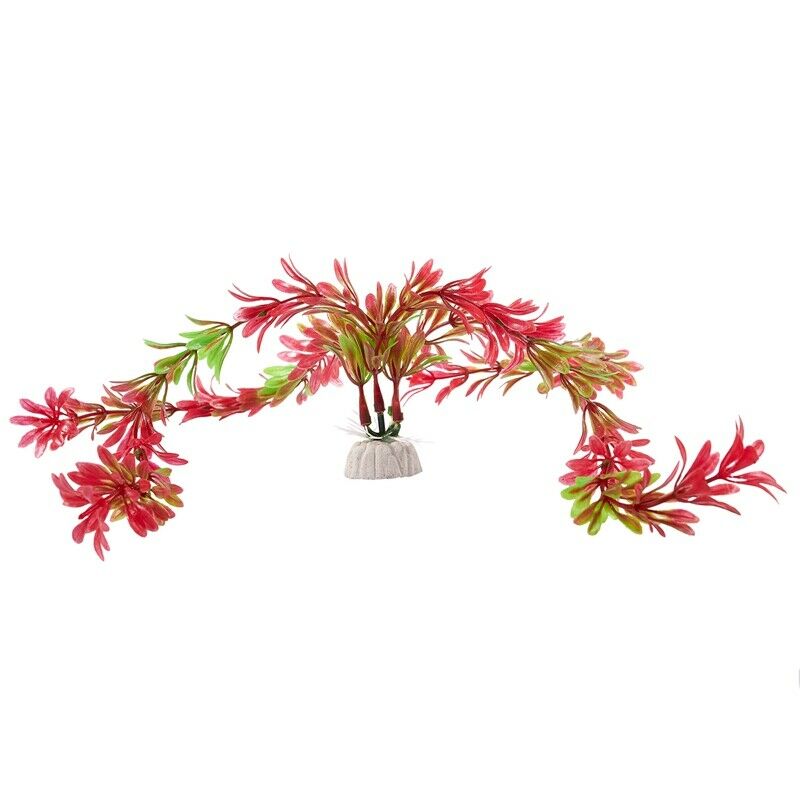 Aquarium Air Stone Red Green Artificial Aquatic Plant Ornament 15"