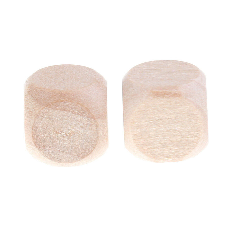 100x Natural Wood Blank Dice D6 10mm Game Dice for Kids DIY Decorating Games