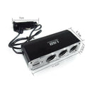 Black 3 Ways Multi Socket Car Cigarette Lighter Splitter USB Charger  SP