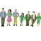 14 Pack 1:25 People Mini Figures Models People for Train Layout Accessories