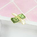 Creative Dollar Angel Wings Badges Brooch Lapel Enamel Pins Backpack Decor