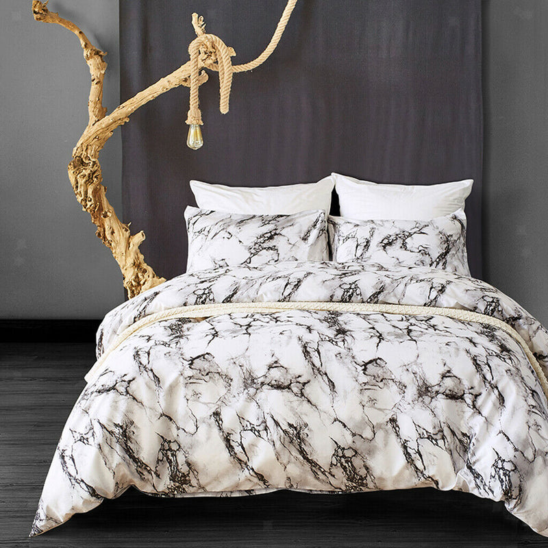 3pcs/set Marble Bedding Set Comforter Cover Pillow Cover Polyster Queen