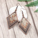 Fashion Women'S Ethnic Silk Rhombus Alloy Beads Drop Earrings Fashion Jewel