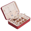 Portable PU Jewelry Box Zipper Bracelet Earrings Necklace Rings Storage Cas