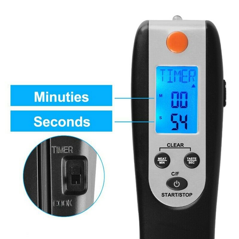 Kitchen Instant Read Digital Grill Cooking Food Thermometer, 5.4 Inch, Blac K5U3