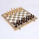 3-in-1 Wooden Chess Set Standard Chess Backgammon Puzzle Games Great Gift