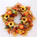 Pumpkin Pine Cone Berry Vine Round Wreath Door Hanging Garland Decor Christmas