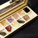 Rock and Mineral Collection 12-piece in Wooden Box, Rock Samples for Science