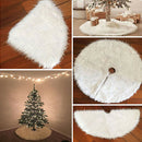 Xmas Christmas Tree Skirt Decor Plush Base Party White Snow Mat Cover Decor 3C