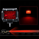 2X 4 Inch Red Led Work Light Bar Flood Spot Driving Fog Lamp Offroad Truck