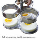 Stainless Steel Microwave Egg Poachers Cooker Multi-Function Boiler Steamer X9D8