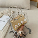 Women'S Solid Color Transparent Jelly Shoulder Bag Ladies Fashion Chain Mes