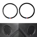 1Pair Carbon Fiber Speaker Frame Trim Red+White+Blue for Ford Mustang 15-17 A