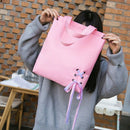 4Pcs/Set Ribbon Chain Bowknot Canvas Backpack Travel Rucksacks Leisure Back