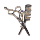 5X(New Fashion Mini comb scissors brooch exquisite brooch crystal jewelry  A5T4)