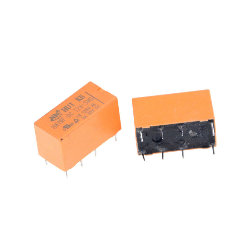 10Pcs hk19f-dc12v-shg dc 12v coil dpdt 8pin pcb realplay power relay S Ew