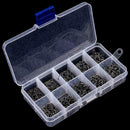 500pcs Assorted Sharpened RAtal Fishing Hooks Tackle 10Size+Box Baits Lures G6Z0