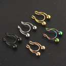 5pcs Clip on Nose Ring Hoop Stainless Steel No Piercing Septum Ring, Fashion