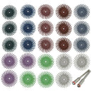24Pcs Radial Bristle Disc Brush Assortment 1 inch 8-Grits-3 Each + 2 Connec