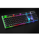 LED Illuminated USB 2.0 Gaming Keyboard Universal Plastic Keypad Black