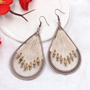 Bohemian Retro Water Drip String Dangle Hanging Drop Earrings With Beads Fo