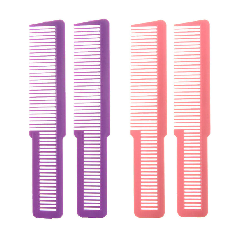 4Pcs Professional 8" Barber's Flat Top Clipper Cutting Combs Hairdressing