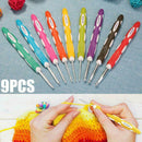 9pcs Multi Colour Crochet Hooks Yarn Knitting Needles Set Tool 2.0mm-6.0mm Favor