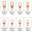 60Pcs Car Auto Copper Ring Terminal Wire Crimp Connector Bare Cable TerminaSEAU