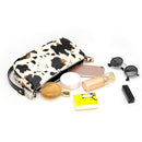 Women Handbag Cow Milk PU Leather Lady Underarm Shoulder Tote Bag (Beige)