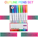 8 Colors Double Line Outline Pens Set Drawing Highlighter Marker 9.5*14cm
