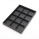 Black PU  Earring Jewelry Bracelet Organizer Display Tray Case Box Holder A