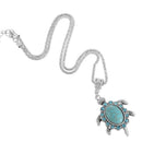 Women Boho Turquoise  Tortoise Turtle Animal Pendant Elegant Necklace Jewelry