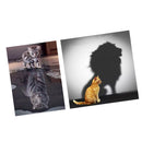 2 Set of DIY 5D Diamond Painting Cat Tiger Lion Rhinestone Cross Stitch Kit