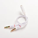 3.5mm Headphone Mic Audio Cable Female to Dual Male Converter Adapter For PC  TE