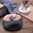 Stainless Steel Bread Clip Scissors Shape Food Salad BBQ Tongs Kitchen Tool
