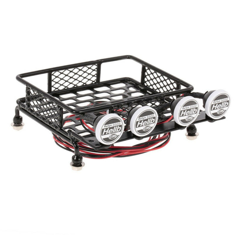 RC 1/10 Roof Luggage Rack LED Light Bar ( 2White 2Red ) for CC01 Axial SCX10