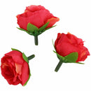50 pcs 3cm artificial silk roses heads wedding flower decoration, red A1S5