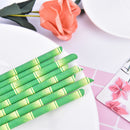 25pcs Green Bamboo Paper Straws Birthday Wedding Decorative Party Supplies New