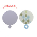 Stainless Steel Round PU Leather Cover Shatter Proof Card Pocket Cosmetic Mir Ew