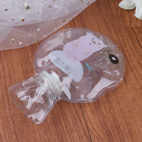Cartoon Hot Water Bottle Cute Hand Warmer Water Injection Storage Bag (Pig)