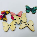 50pcs/set Wood Butterfly Handmade 2 Holes Wood Buttons Sewing Scrapbooking DIY
