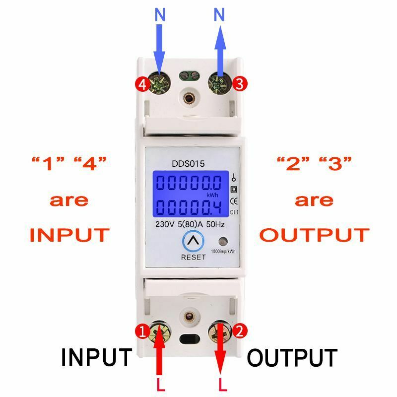 Din Rail Single Phase Wattmeter Power Consumption Watt Electronic Energy Me F9H6