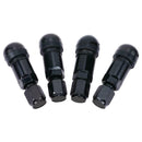 4pcs Metal Car Tire Valve Stem Caps Titanium Spare Tire Covers (Black)