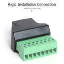 2pcs RJ45 Male + Female Plug to 8 Pin AV Terminal Screw Adapter for CCTV