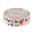 5 Yard Handmade with Love Pattern Ribbon Clothing Tape Label DIY Bowknot Craft