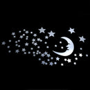 Moon and Stars Wall Stickers - 30cm Largest Moon with 66 Pcs Different Size T1U2