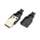 Type A Male USB 4 Pin Plug Socket Connector With Black Plastic Cover Gift E X9P1